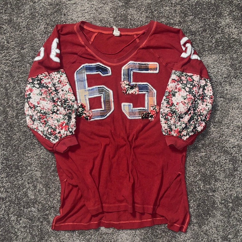 Free People Floral Number embroidered tunic